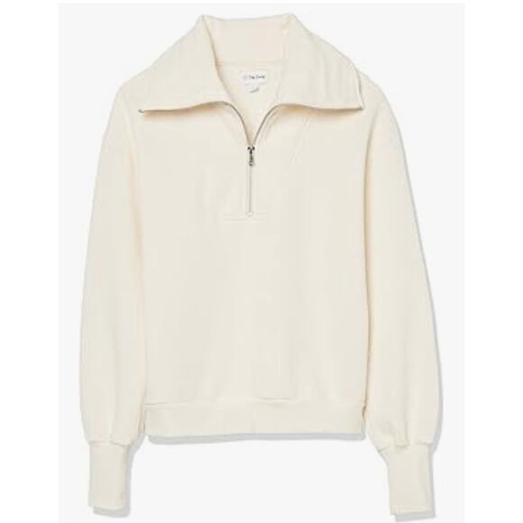 The Drop “Murphy” Half-Zip Sweatshirt | Cream | Size XS NWT - Picture 6 of 8